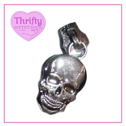 Skull zipper head metal zip